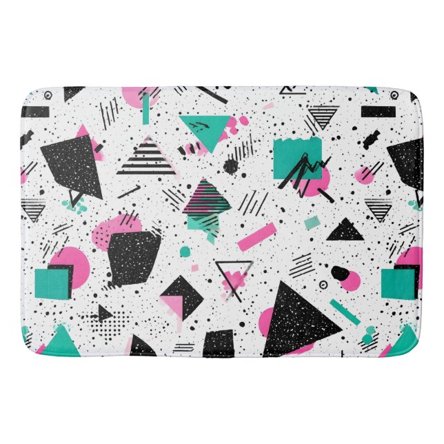 Alfombrilla De Baño Retro Memphis Geometric Pattern (Anverso)