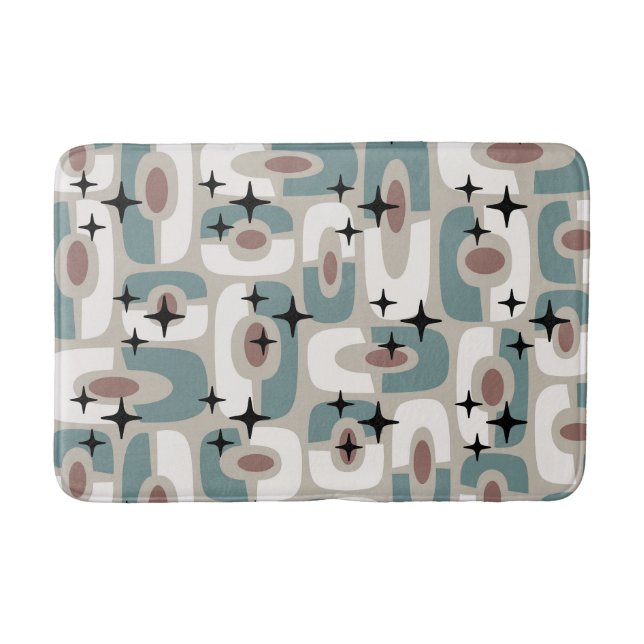 Alfombrilla De Baño Retro Mid Century Modern Cosmic Abstract Pattern (Anverso)