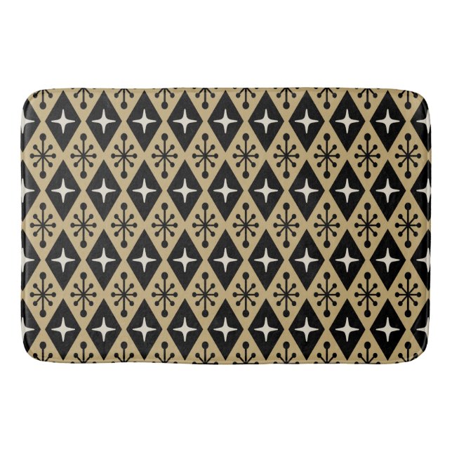 Alfombrilla De Baño Retro Mid Century Modern Diamond Starburst Pattern (Anverso)