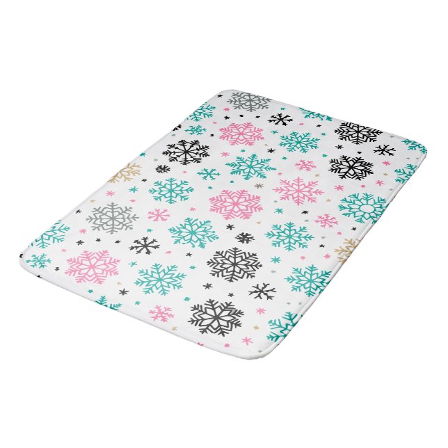 Alfombrilla De Baño Retro Snowflakes (Angular)