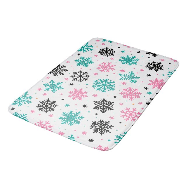 Alfombrilla De Baño Retro Snowflakes (Angular)