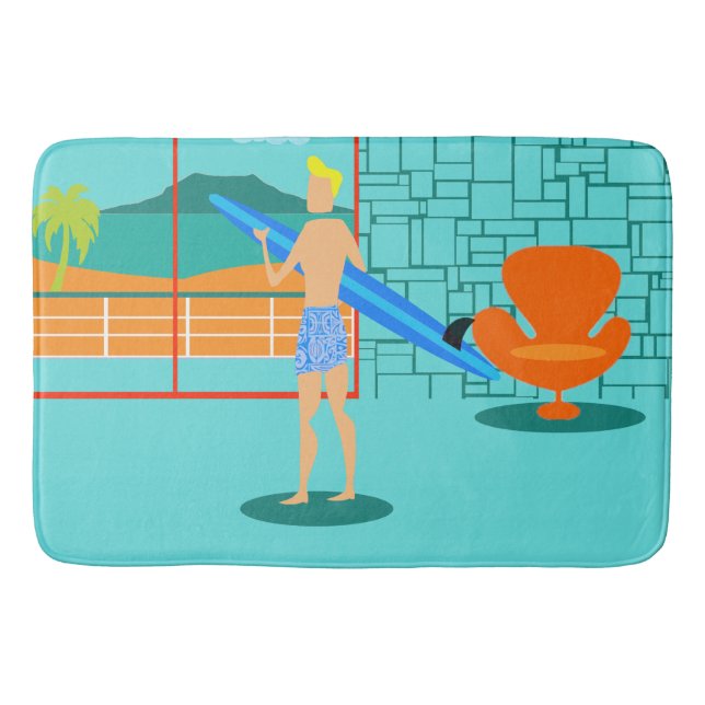 Alfombrilla De Baño Retro Surfer Dude Bath Mat (Anverso)