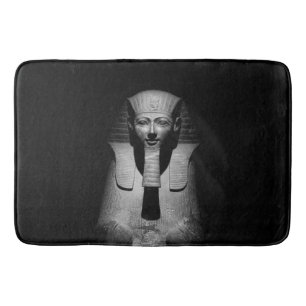 Alfombrilla De Baño Rey del faraón blanco y negro