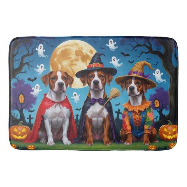 Alfombrilla De Baño Rhodesia Ridgeback Perros Calabaza Halloween Graci (Anverso)