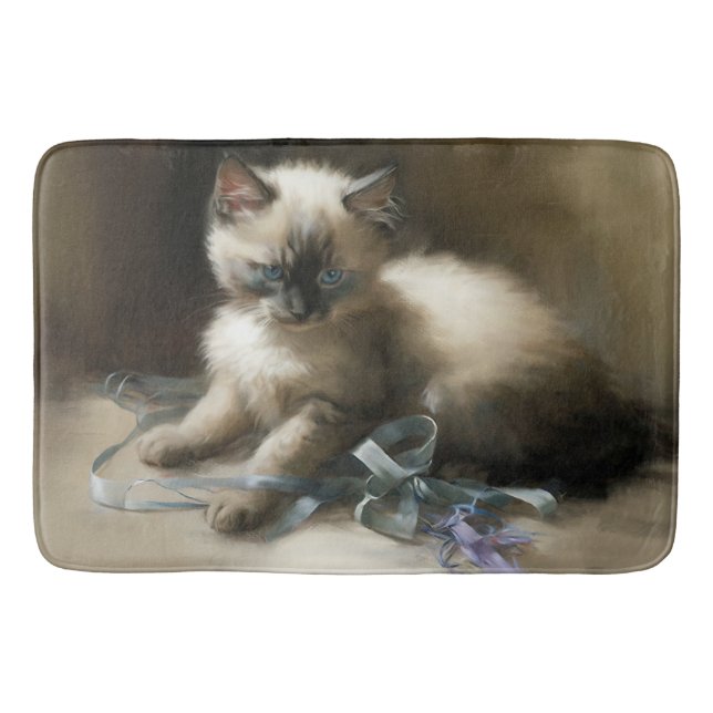 Alfombrilla De Baño Ribbon Tangle Siamese Kitten (Anverso)