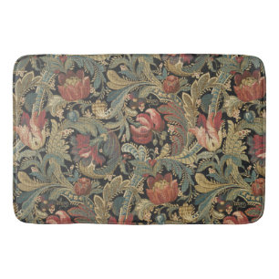 Alfombrilla De Baño Rich Floral Tapestry Brocade Antiguo Clásico