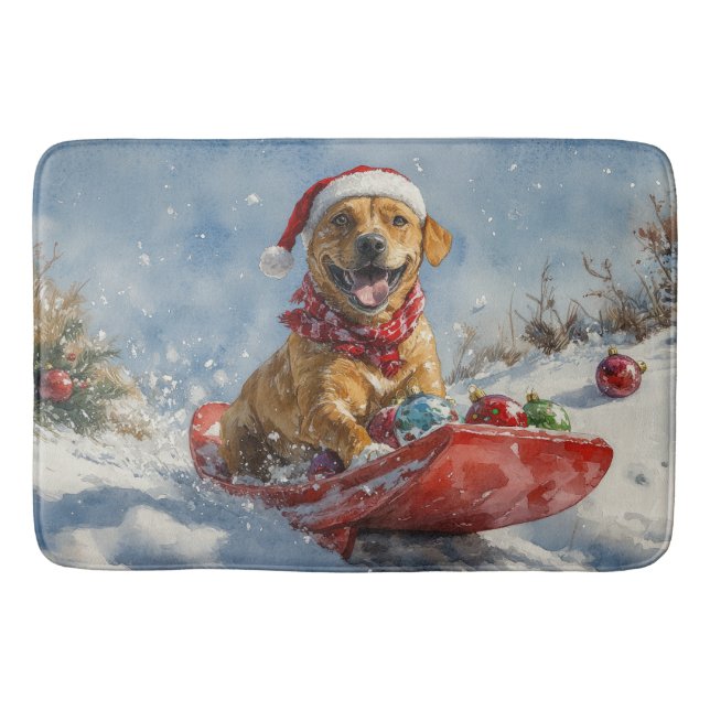 Alfombrilla De Baño Ridgeback Perro Rhodés en Navidades sedantes (Anverso)