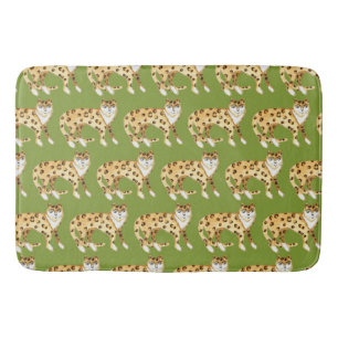 Alfombrilla De Baño Ríe leopardos Sonrientes Patrón de aguacate