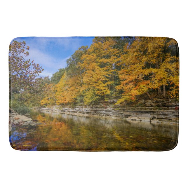 Alfombrilla De Baño Río azul en otoño (Anverso)