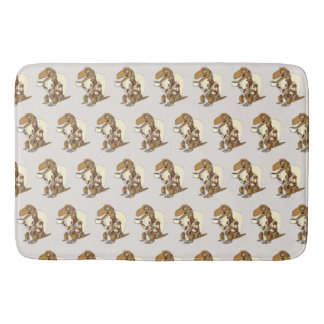 Alfombrilla De Baño Robot Dinosaur Drinking Coffee