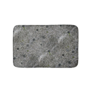 Alfombrilla De Baño Roca gris del granito de la geología con el musgo