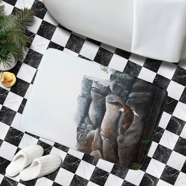 Alfombrilla De Baño Rocas de vuelo de águila calva (Subido por el creador)