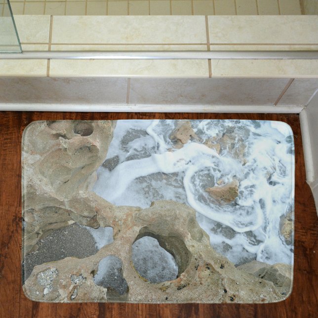 Alfombrilla De Baño Rocas vibrantes Júpiter FL Swirling Surf y Rocas (Subido por el creador)
