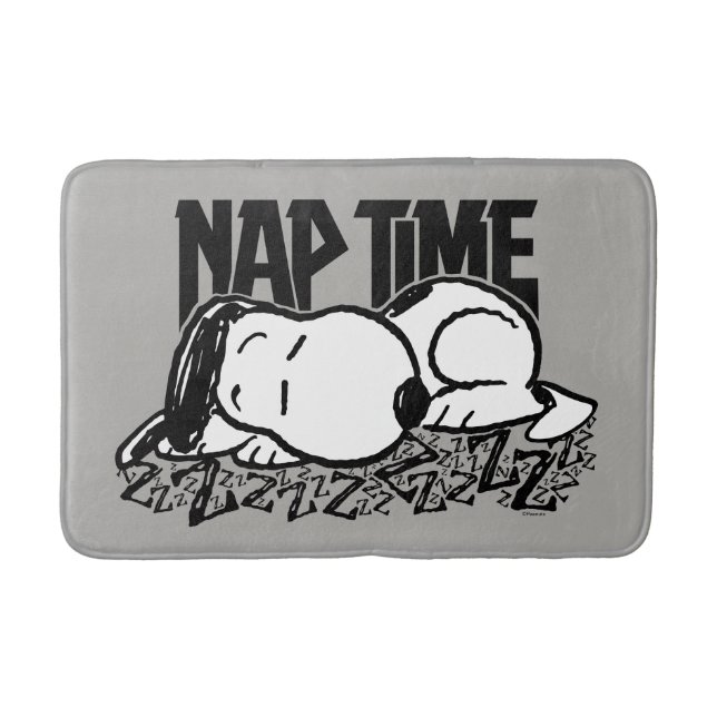 Alfombrilla De Baño Rock Tees | Tiempo de Nap Snoopy (Anverso)