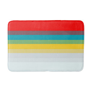 Alfombrilla De Baño Rojo Azul Amarillo Blanco Gris Lindo Chic Único Ra