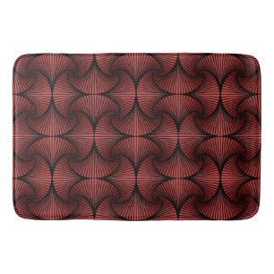 Alfombrilla De Baño Rojo del ventilador de vieira 3D geométrico gráfic