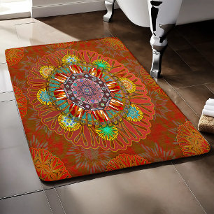 Alfombrilla De Baño Rojo floral de filtro de Manipur escudero