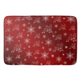 Alfombrilla De Baño rojo,reno, estrella, estrellas, copo de nieve, nav