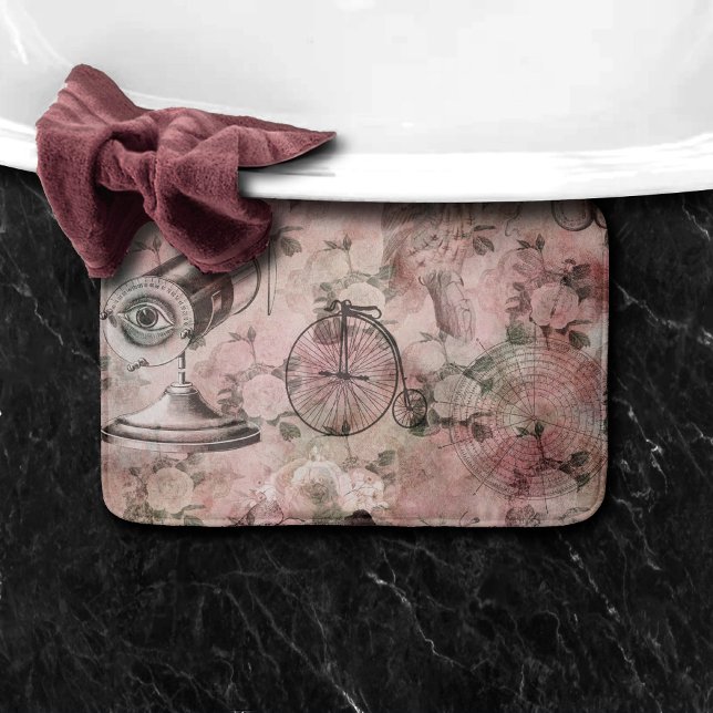Alfombrilla De Baño Romantic Steampunk | Ephemera de época antigua (Subido por el creador)