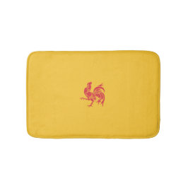 Alfombrilla De Baño Rooster Rojo (Bandera de Valonia)