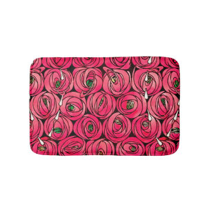 Alfombrilla De Baño Rosa Art Nouveau Rennie Macintosh Graphic
