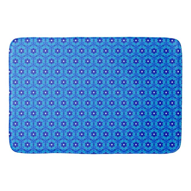 Alfombrilla De Baño Rosa azul marroquí Tile Bath Mat (Anverso)