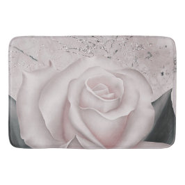 Alfombrilla De Baño Rosa Blanca Rubor Glam Moderno Mármol Shabby Chic