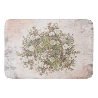 Alfombrilla De Baño Rosa blanco apenado vintage de Boho