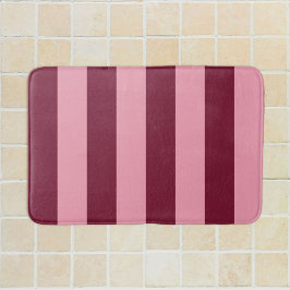 Alfombrilla De Baño Rosa Burdeos Patrón de Raya Grande Rojo Cereza Int