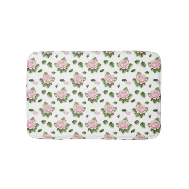 Alfombrilla De Baño Rosa de cosecha personalizado (Anverso)