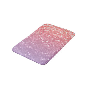 Alfombrilla De Baño Rosa de lavanda morada chispeante chispas purpurin