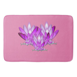 Alfombrilla De Baño Rosa de Lotus blossom con fondo rosa