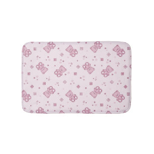 Alfombrilla De Baño Rosa del fondo de los osos de peluche