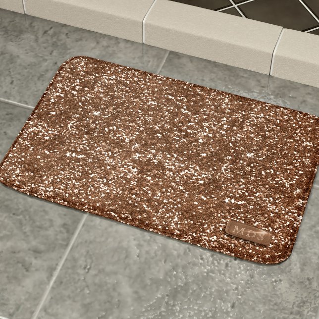 Alfombrilla De Baño Rosa Faux Gold Sparkle Purpurina Bath Mat (Subido por el creador)