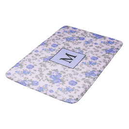 Alfombrilla De Baño Rosa Floral Azul moderno
