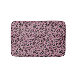 Alfombrilla De Baño Rosa malva y camuflaje de carbón abstracto