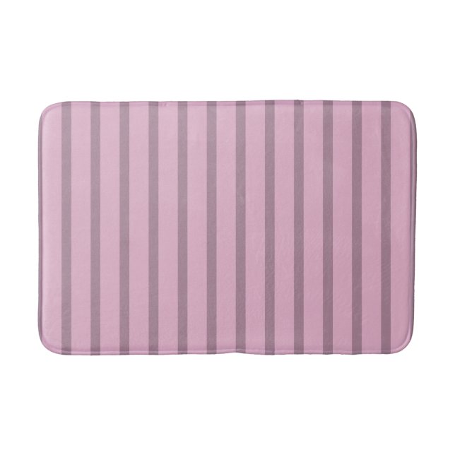 Alfombrilla De Baño Rosa moderno de rayas rosadas y malvas (Anverso)
