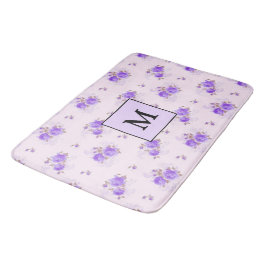 Alfombrilla De Baño Rosa morado floral moderno