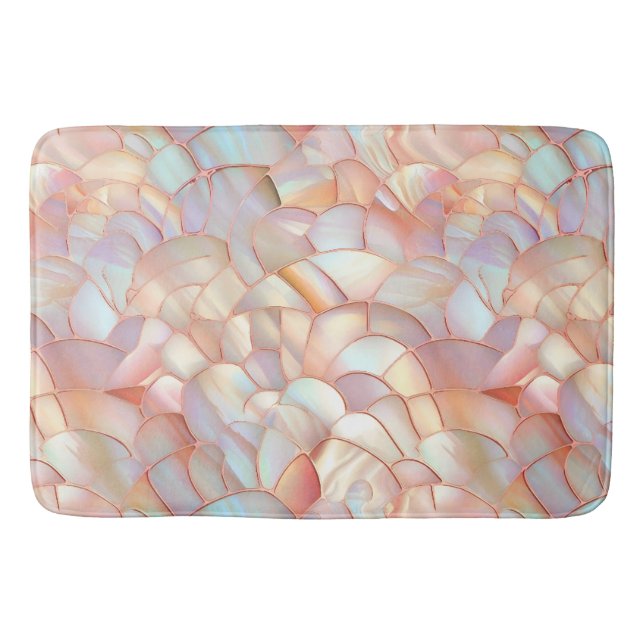 Alfombrilla De Baño Rosa oro chic iridiscente madreperla (Anverso)