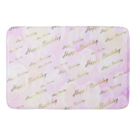 Alfombrilla De Baño rosa, oro, plata, cumpleaños, flores, floral,