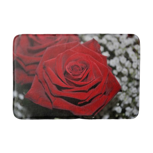 Alfombrilla De Baño Rosa rojo hermoso (Anverso)