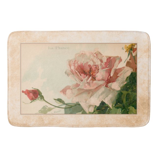 Alfombrilla De Baño Rosa rosa romántico (Anverso)