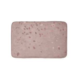 Alfombrilla De Baño Rosa Tan Brown Luminoso Oro Elegante Hojas al Azar