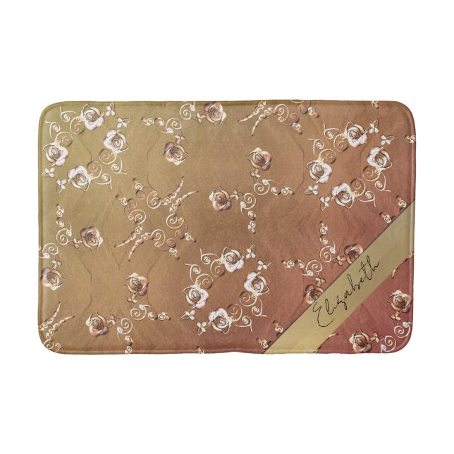 Alfombrilla De Baño Rosa Weathered de otoño (Anverso)