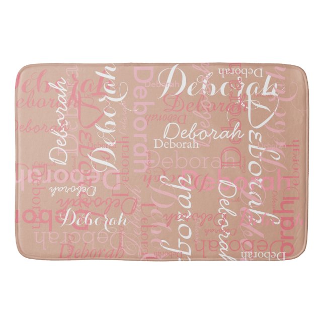 Alfombrilla De Baño Rosado rosado rosado Nombre Bath Mat (Anverso)
