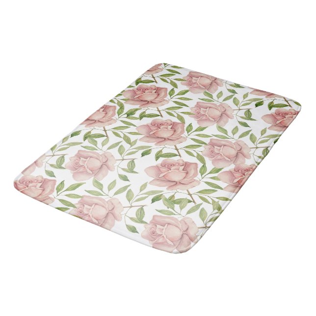 Alfombrilla De Baño Rosas acuarela violeta rubor (Angular)