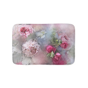Alfombrilla De Baño Rosas acuarelas de moda Flores Floral Elegante