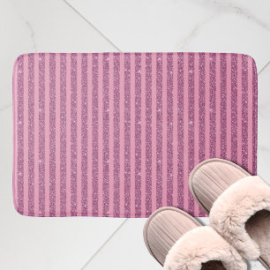 Alfombrilla De Baño Rosas Chic Brillo Estilo Rayas Verticales