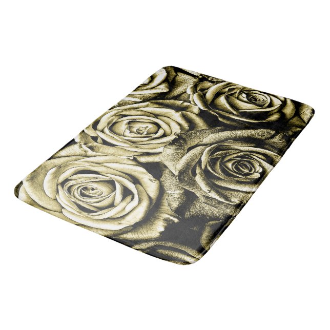 Alfombrilla De Baño Rosas de oro elegantes (Angular)