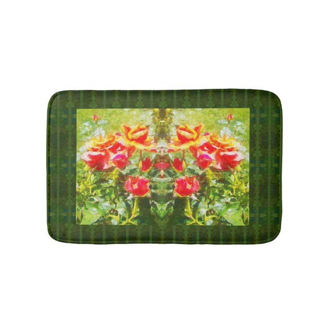 Alfombrilla De Baño Rosas del Naranja Bath Mat (Anverso)
